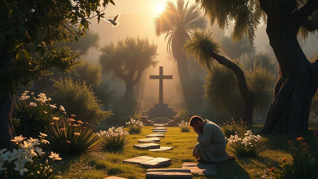 Ancient Jewish Carpenter in Gethsemane Garden