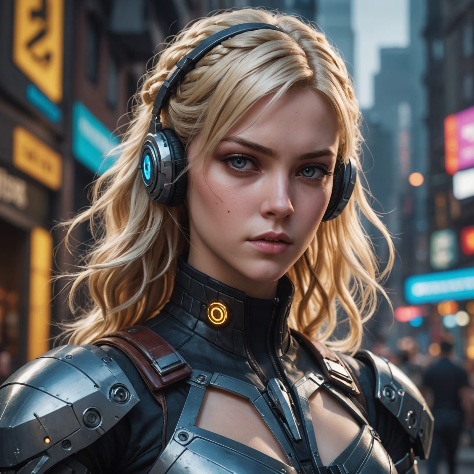 Cyberpunk Victorian Superhero Anime Portrait