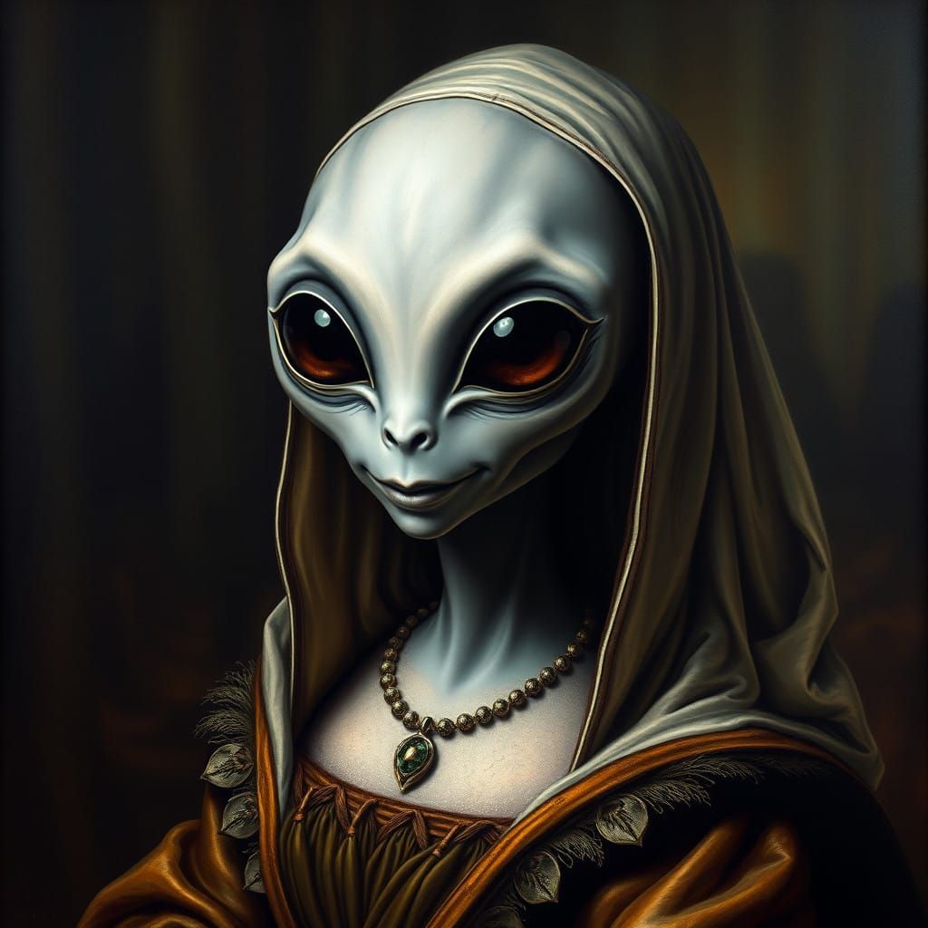 Ethereal Alien Siren in Renaissance Splendor