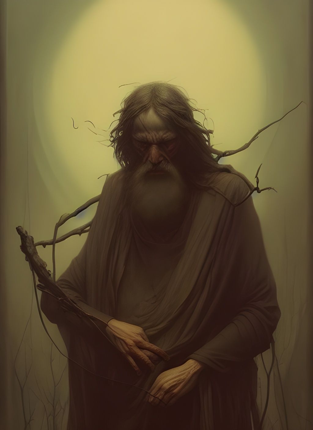 Hermit Portrait in Macabre Photorealism