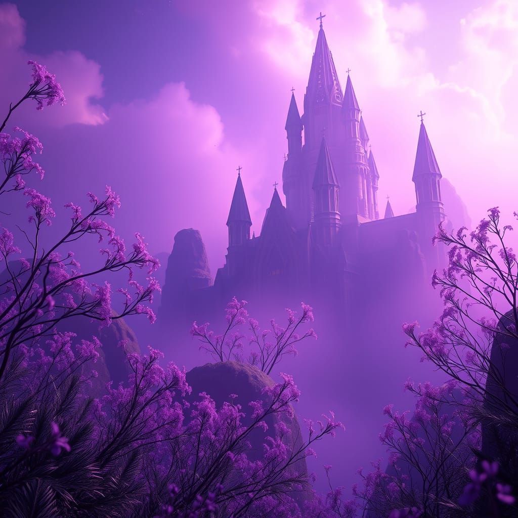 Vibrant Purple Dreamscapes in Unreal Engine 5 Style
