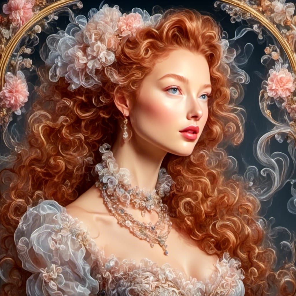 Ethereal Rococo Lady Illustration in Twilight Fantasy