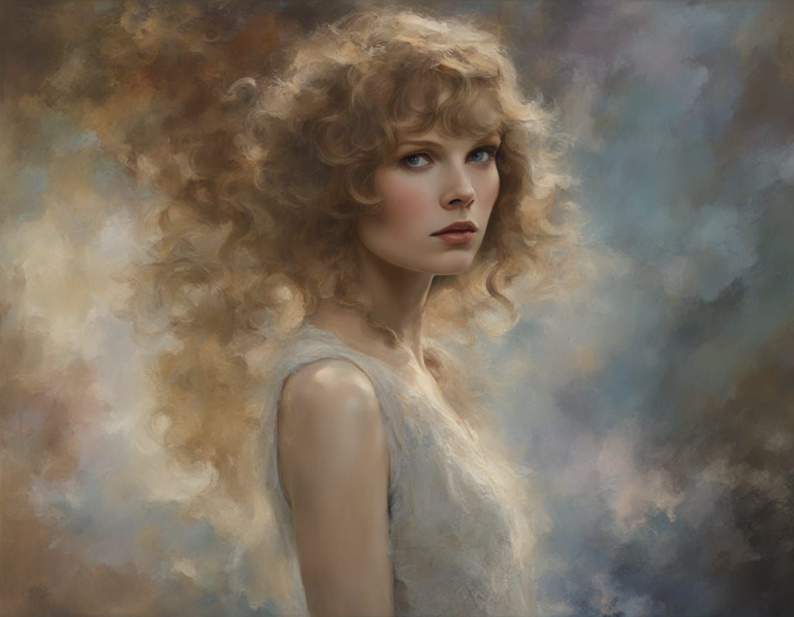 Ethereal Portrait in Impasto Chalk Art Style