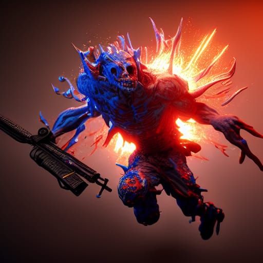 Intricate 3D Render of Galactic Mayhem