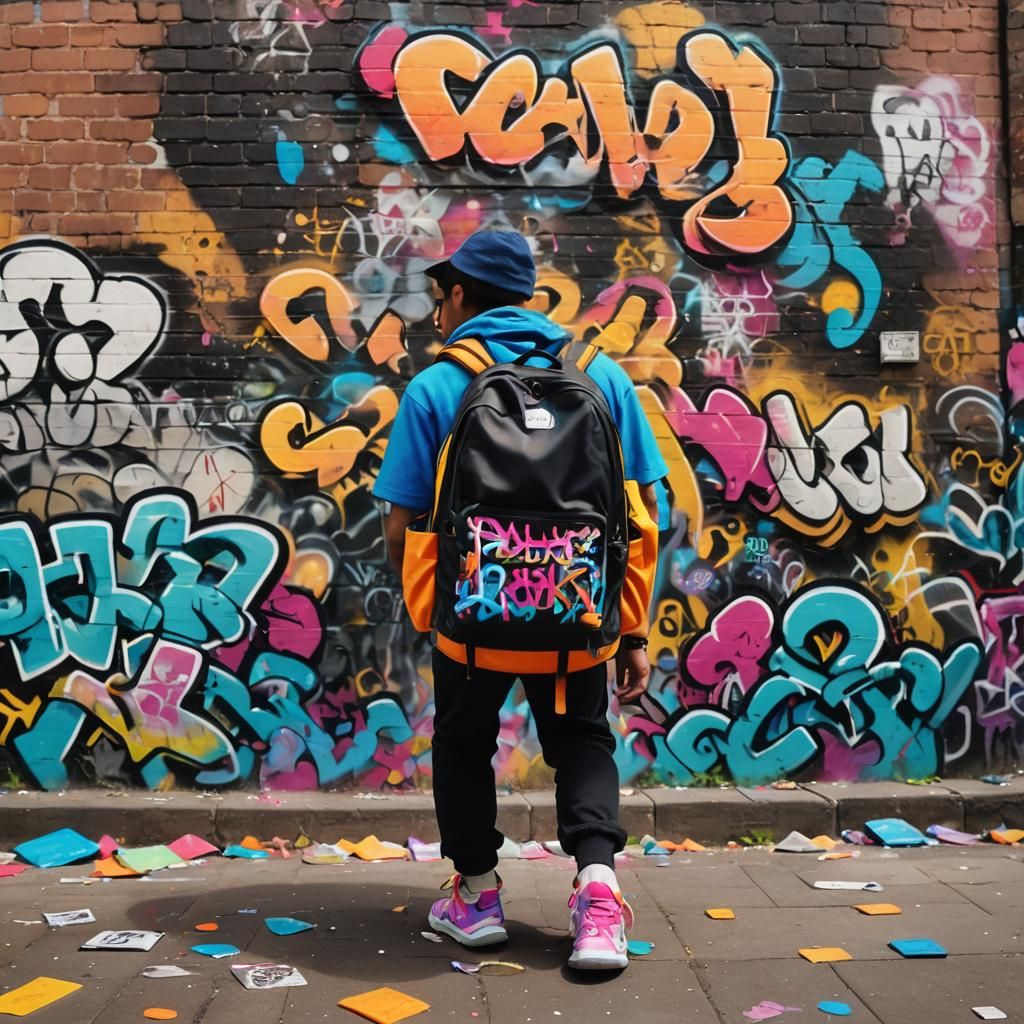 Vibrant Street Art in Abandoned City Alleyway