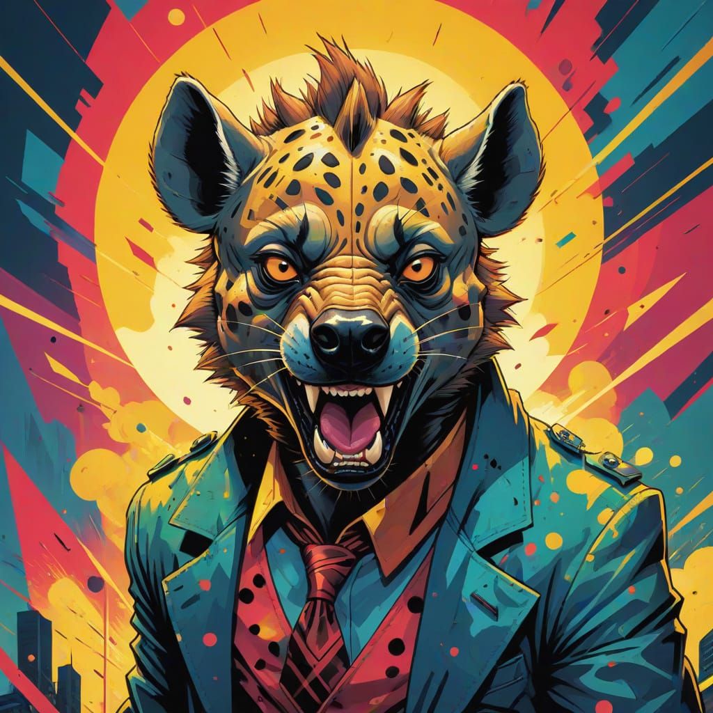 Hyena Man in Pop Art Style