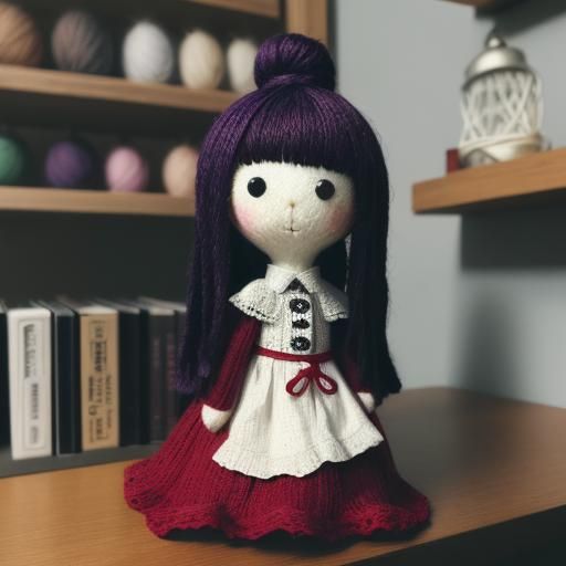 Sentient Yarn Doll in Girl's Room: Cinematic Still