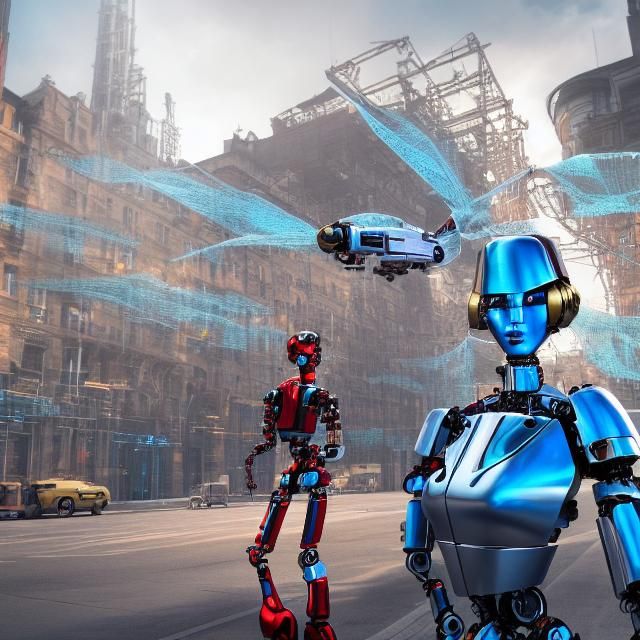 Cyborg Metropolis: Futuristic City of Machines and Marvels