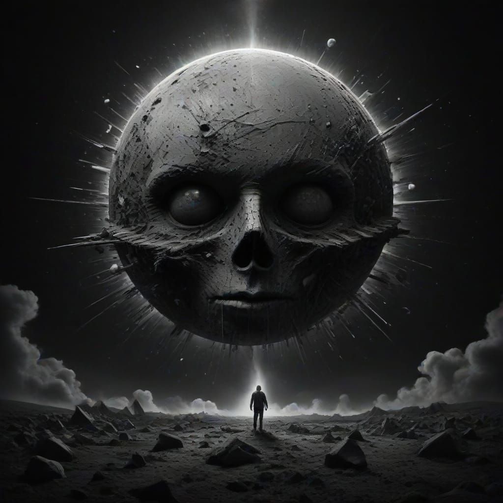 Surreal Lunar Encounter in a Dreamlike Atmosphere