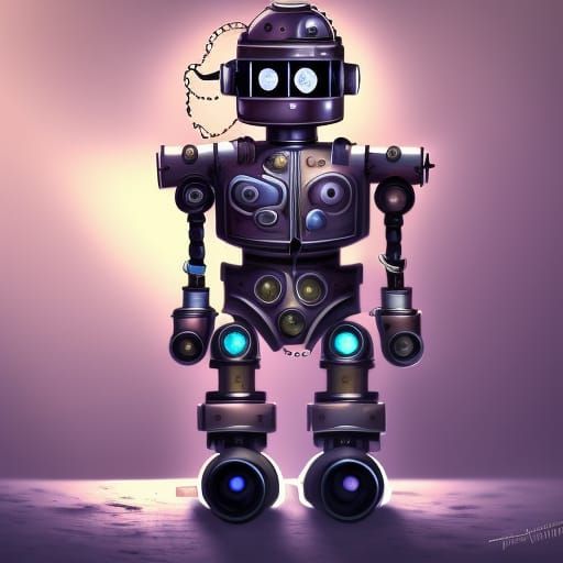 Steampunk Robot Boy in Futuristic 3D Rendering