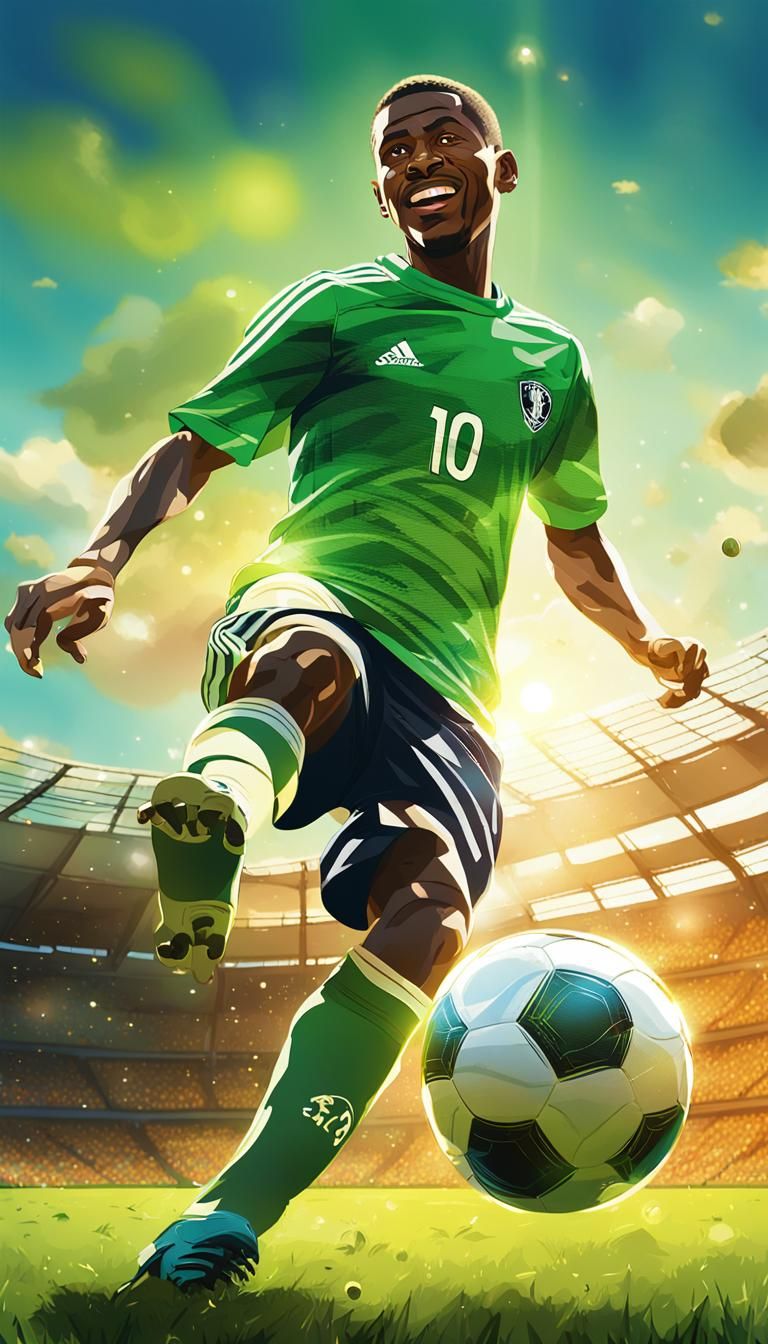 Dynamic Soccer Action: Gerson in Digital Art