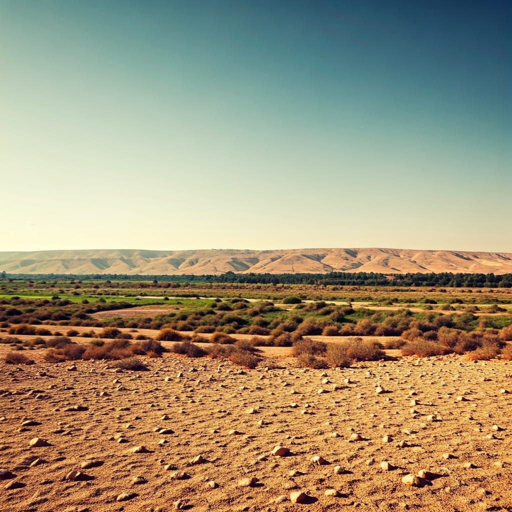 Open Plains near Jordan River: Cinematic 35mm Film