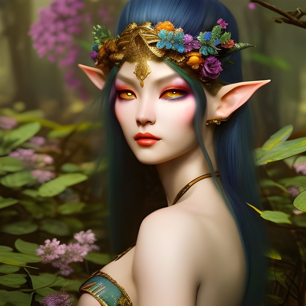 Elf Girl Portrait in Detailed Matte Painting