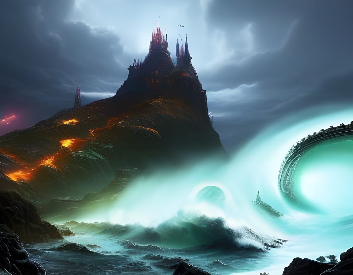 Jörmungandr in Sci-Fi Norse Landscape