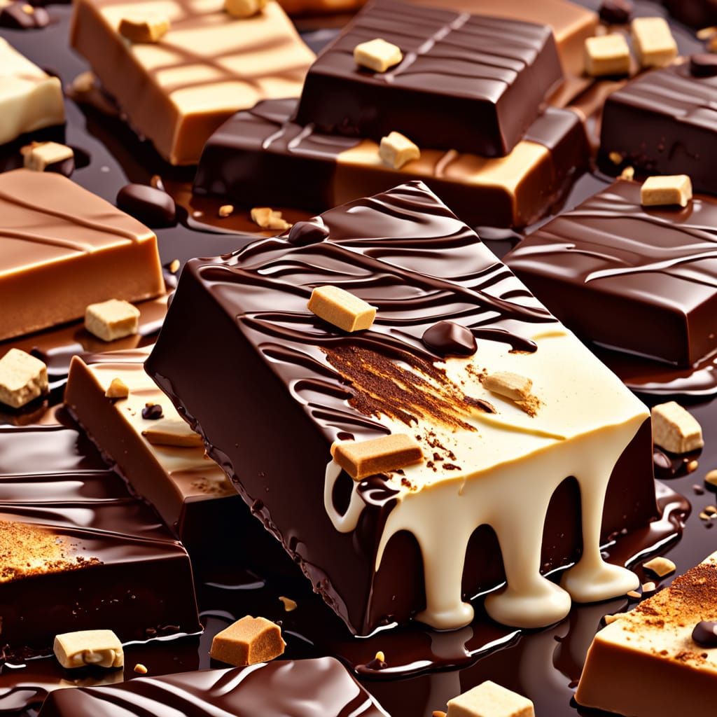 Hyper-Realistic Chocolate Magnum with Melting Nougat