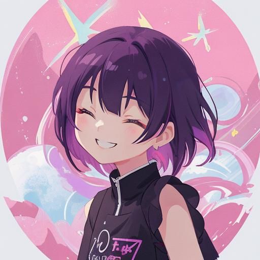 Anime Girl Pop Art Collage in Pixiv Style