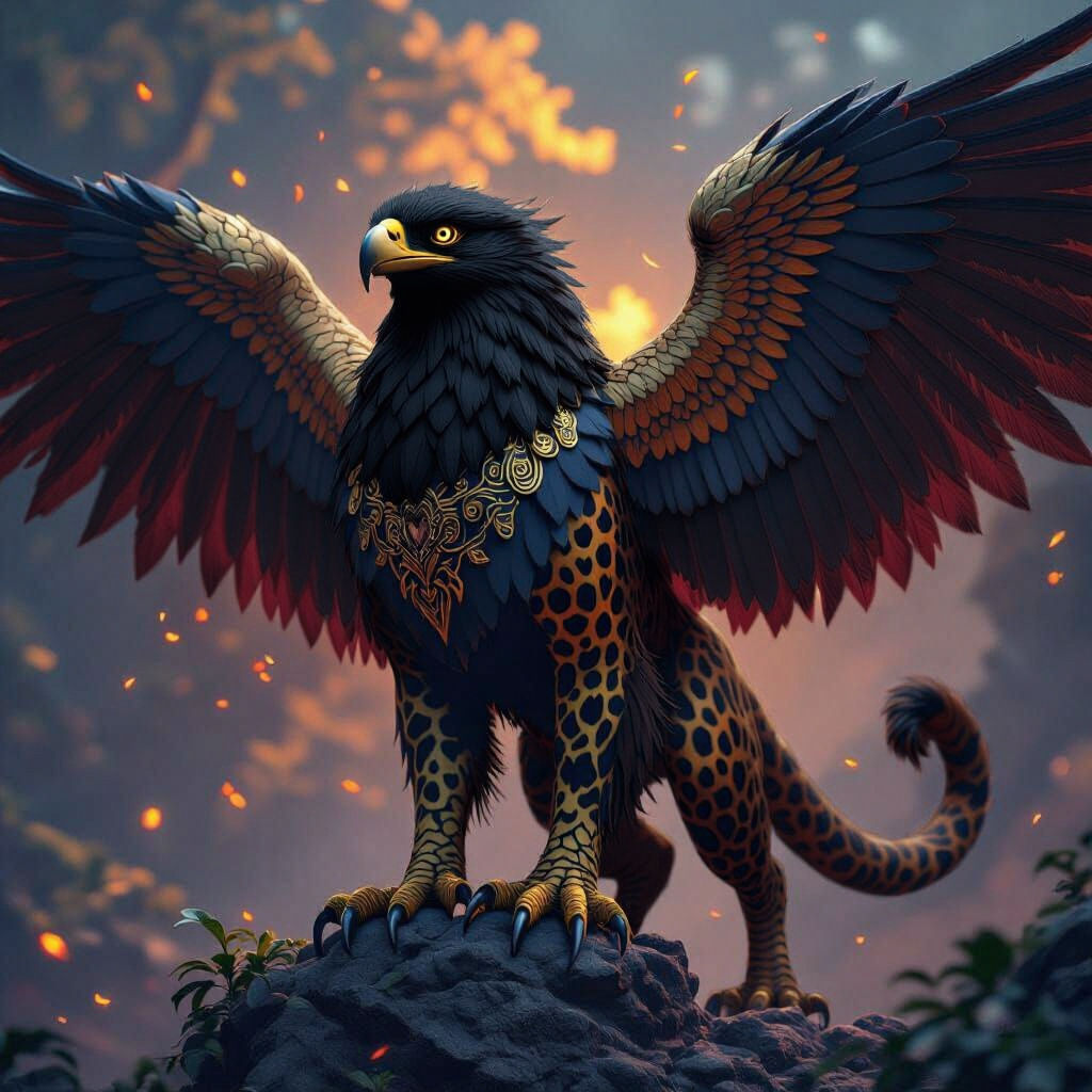 Jaguar Griffin: A Dark Fantasy Concept Art
