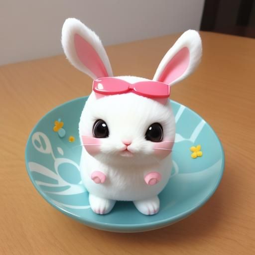 Kawaii 3D Cartoon Bunny Illustration
