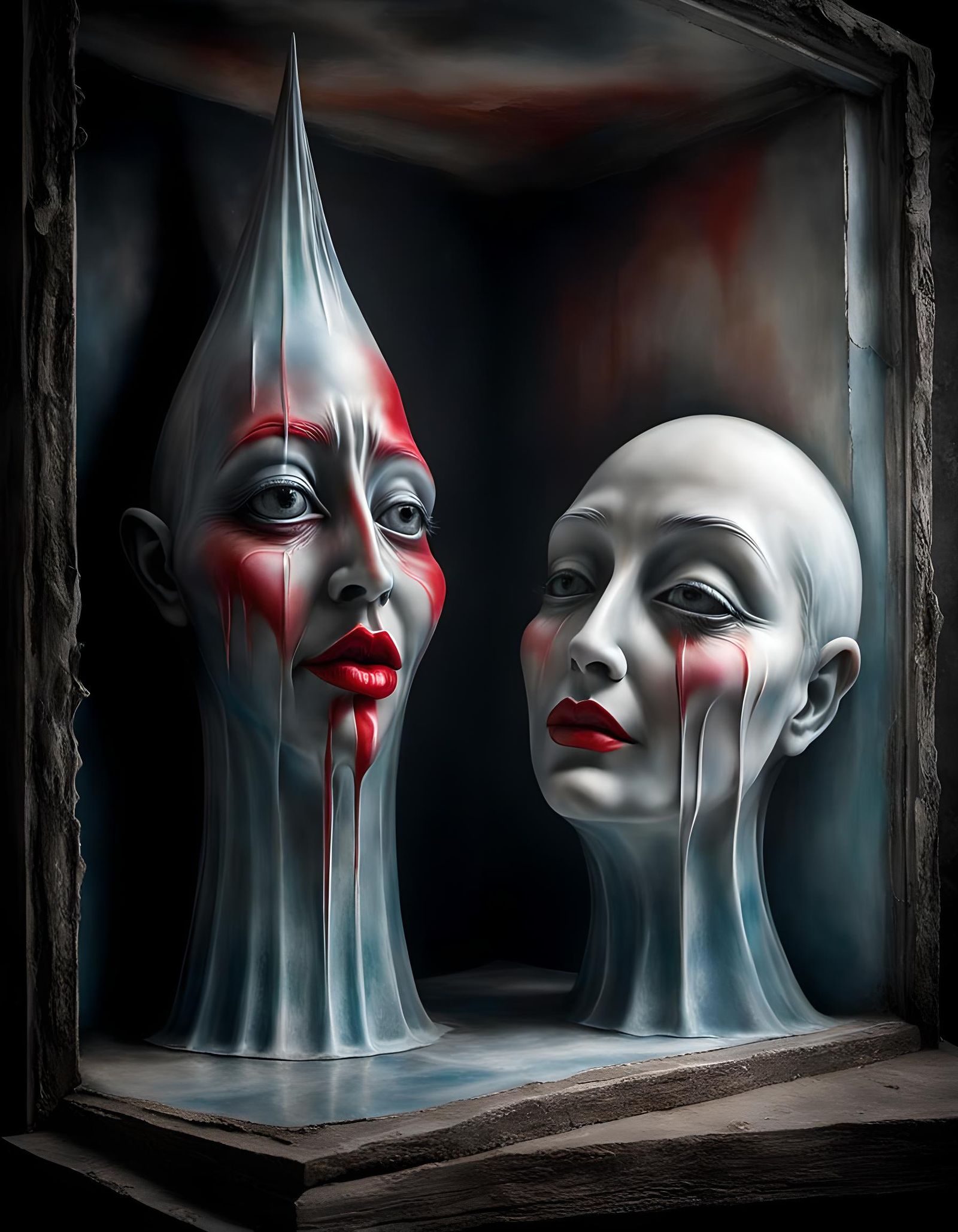 Abstract Portrait with Acid Wash Effect