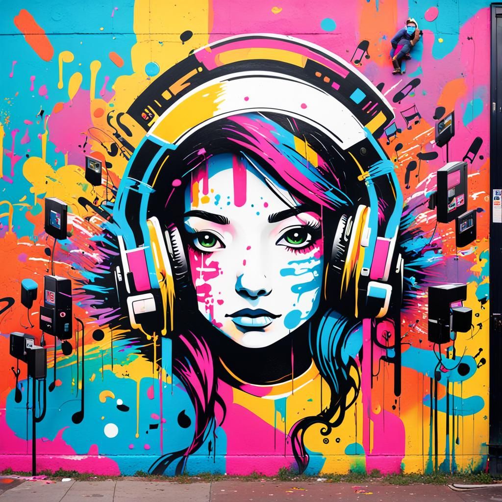 Vibrant Street Art in Subway Station