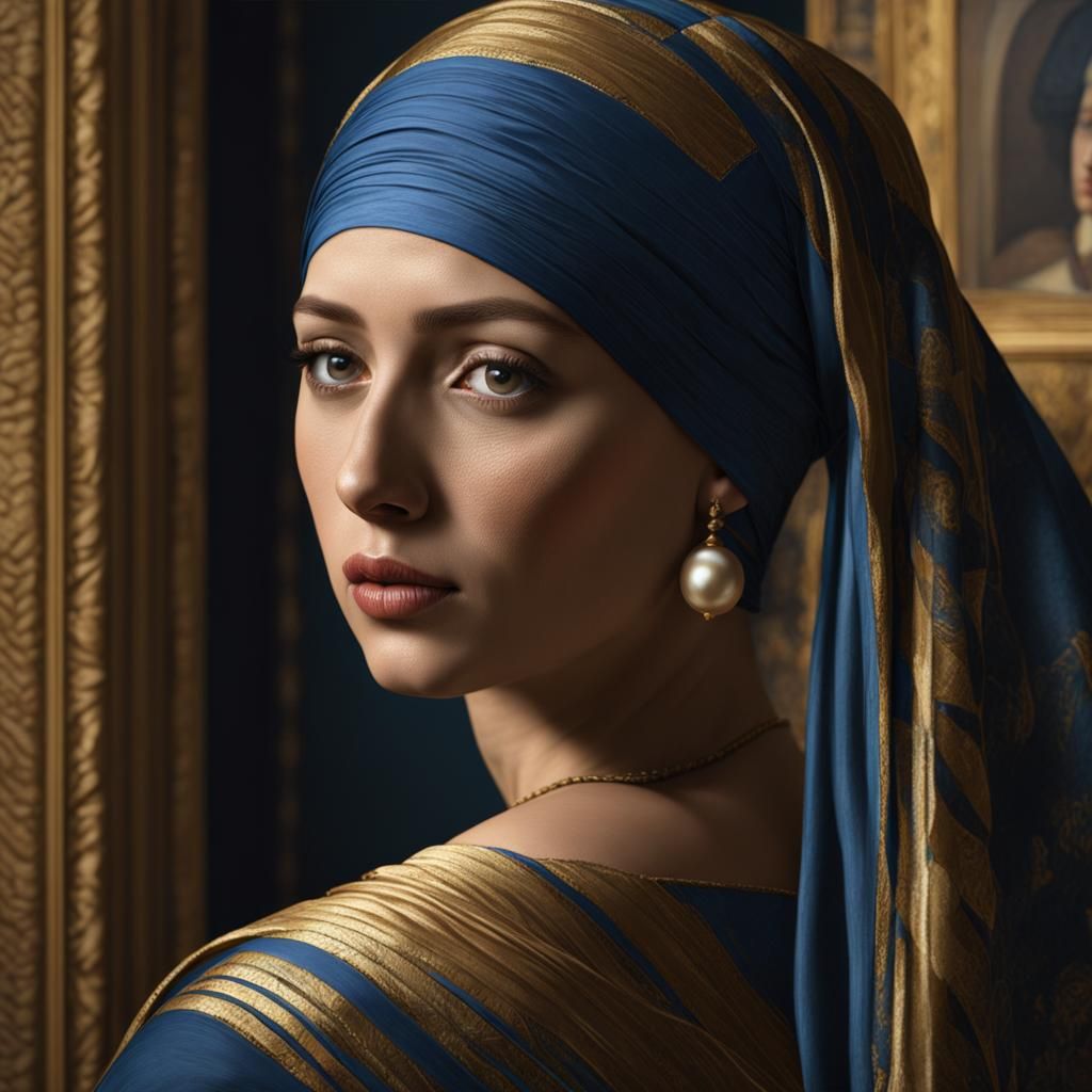 Fayum Mummy Portrait Meets Girl with Pearl Earring