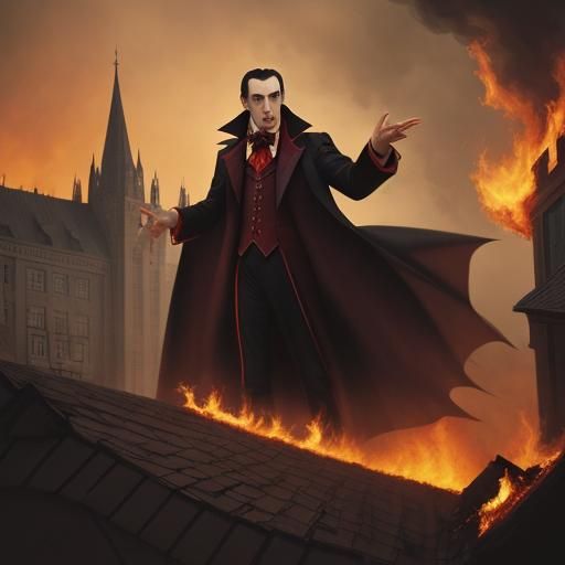 Count Dracula's Heroic Rescue from Fire