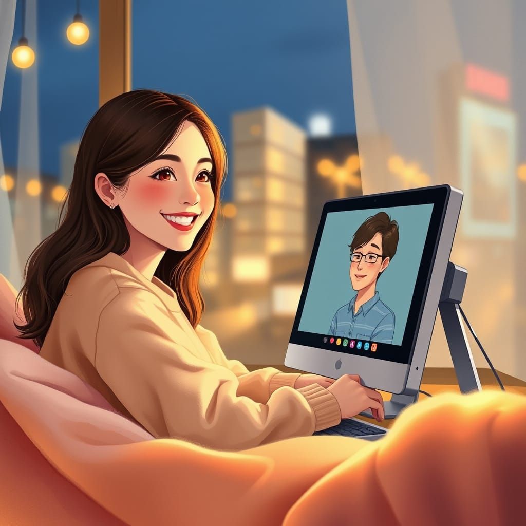 Whimsical Long Distance Love in a Dreamy Cityscape