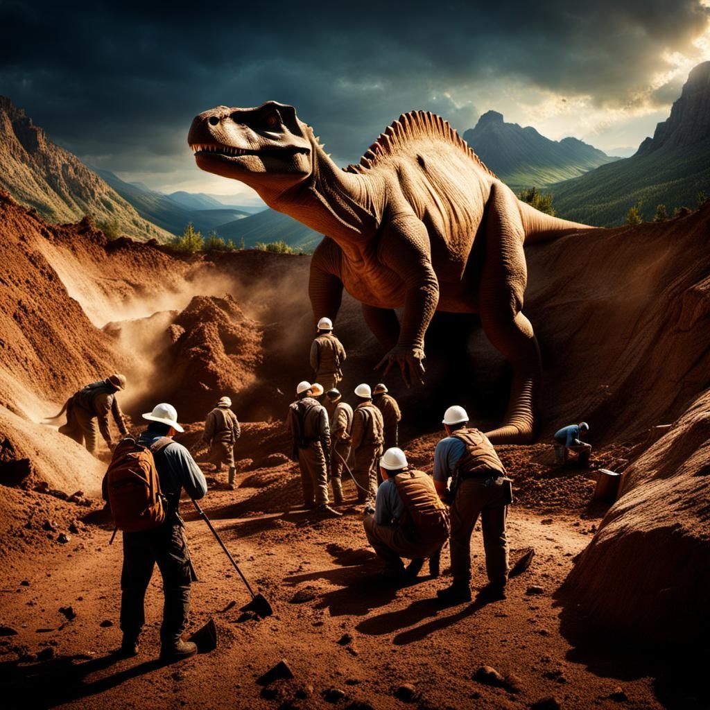 This is what AI thinks paleontologists find at a dinosaur ex...