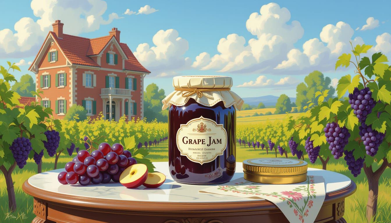 Luxurious Grape Jam Jar on Royal Table