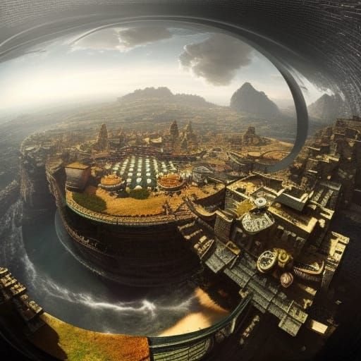 Checkerboard Sphere in Maximalist Digital Painting