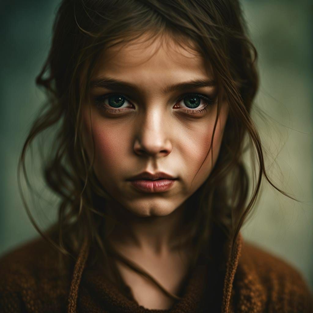 Striking Portrait of a Blind Girl in Chiaroscuro