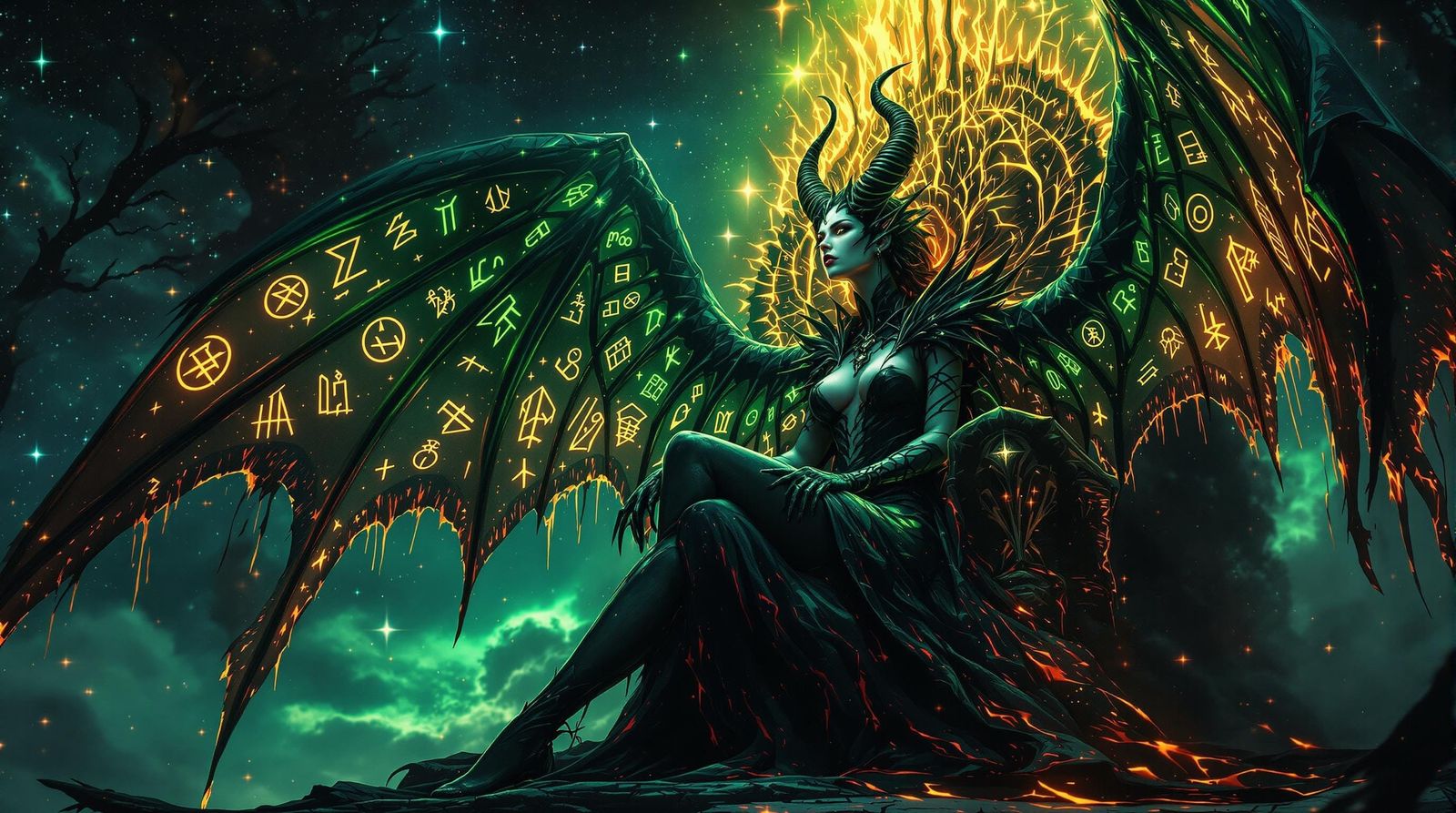 Celestial Queen Lilith in Gothic Splendor