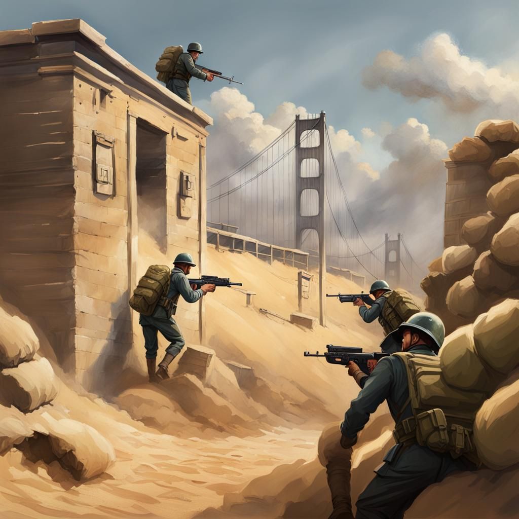 Aerial View of Trenches at Battery Chamberlain