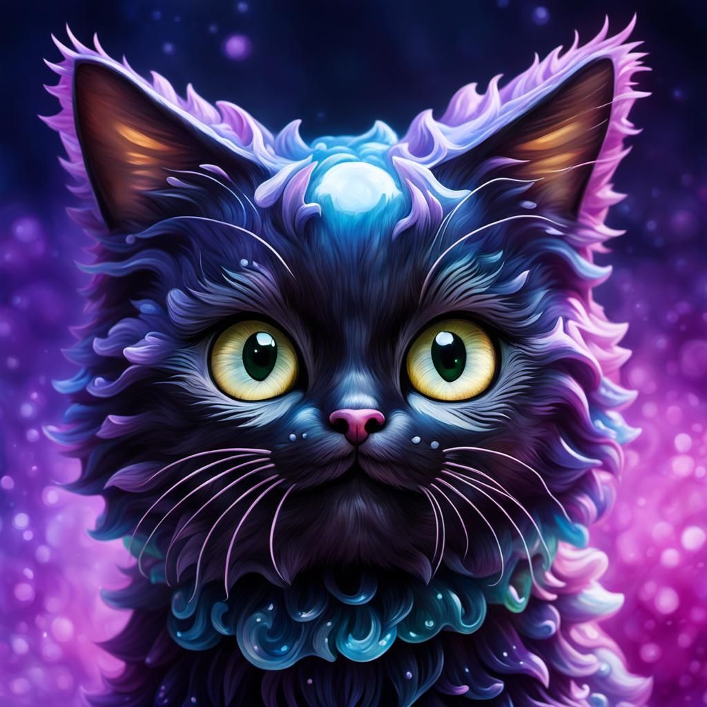 Jelly Cat Doll Portrait in Dark Fantasy Style
