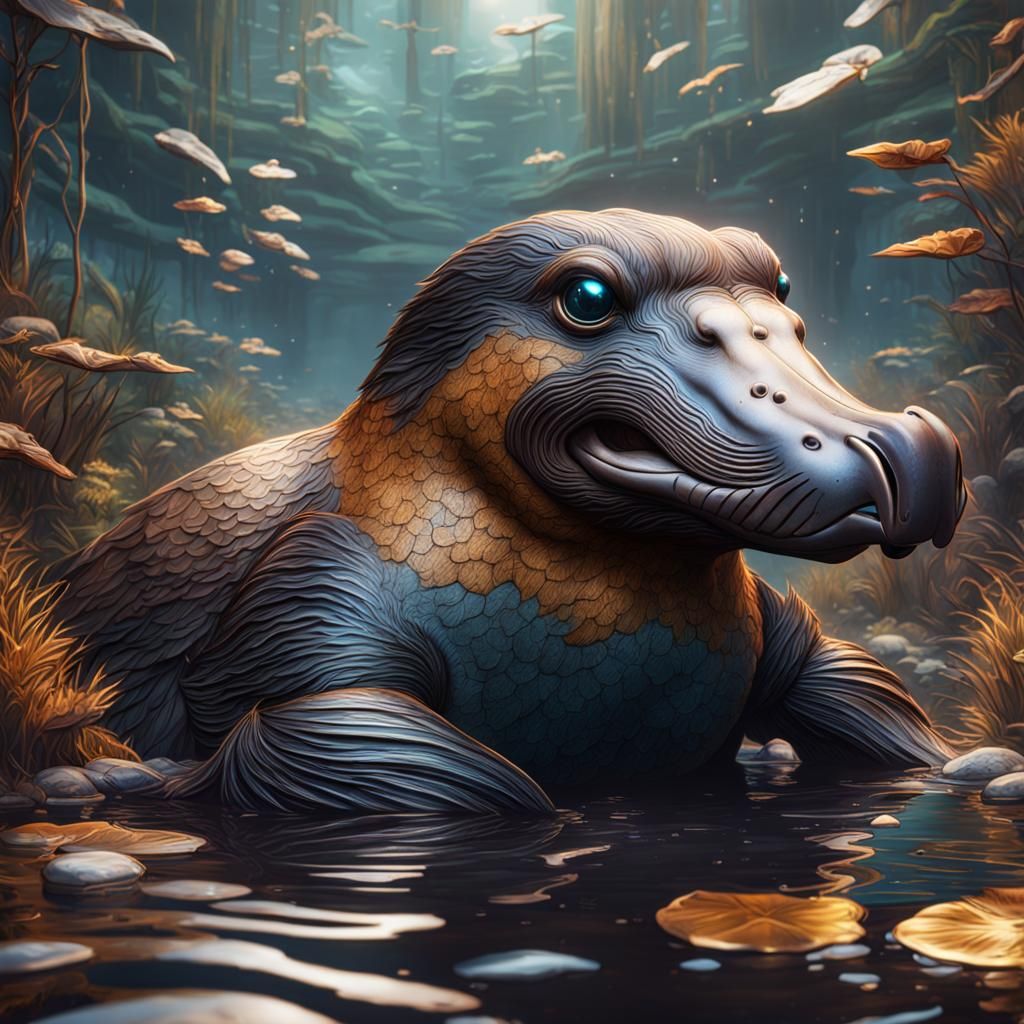 Fantastical Platypus in Detailed Matte Painting