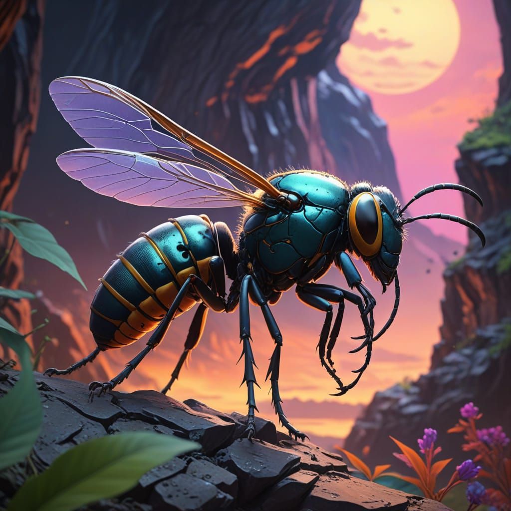 the MAMMOTH Wasp 8k resolution concept art by Greg Rutkowski dynamic lighting hyperdetailed intricately detailed Splash ...