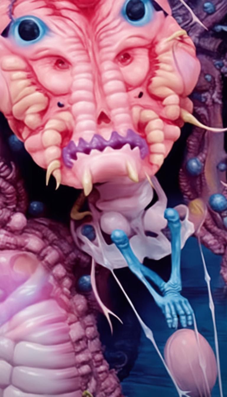 Surreal Insectoid Sculpture in Cronenberg Style