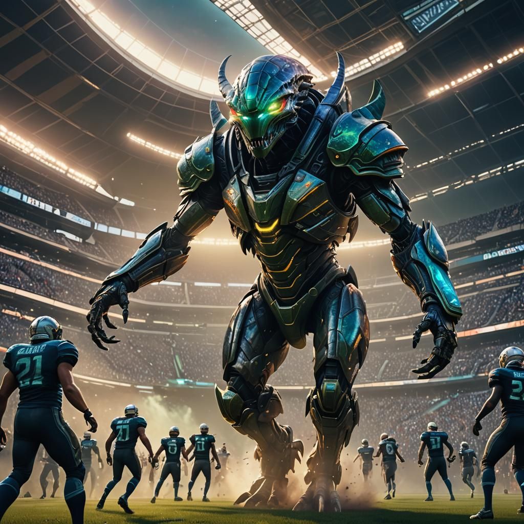 Armored Alien Serapede Disrupts Football Game