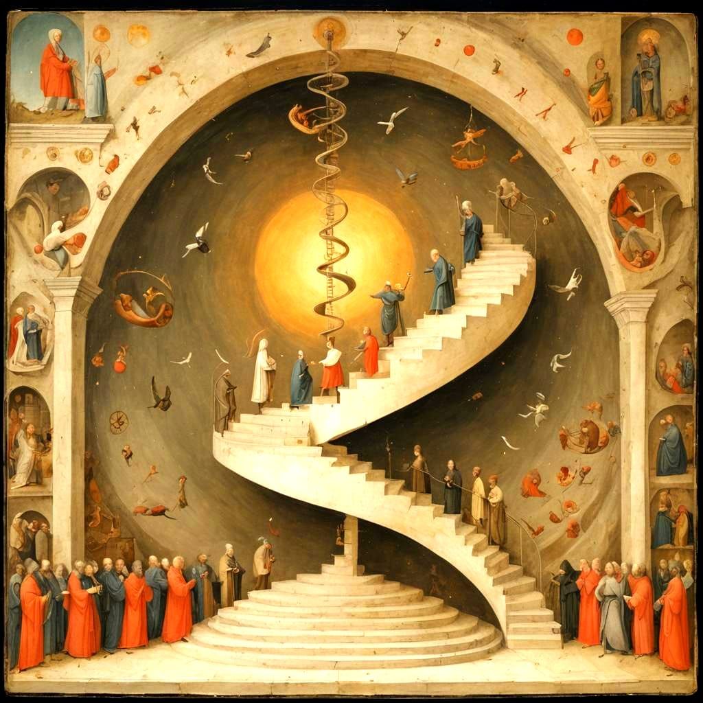 Sacred Temple Acolyte: Ascent and Descent in Bosch Style