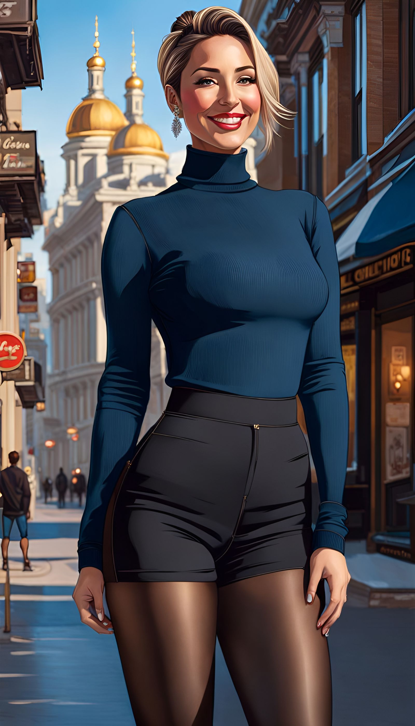 Elegant City Woman in Modest Attire