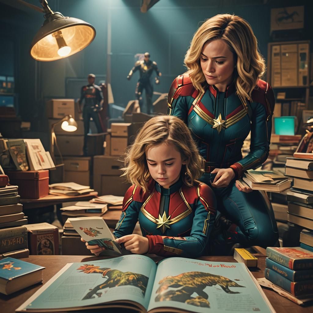 Captain Marvel Reads a Children's Book