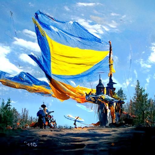 Ukrainian Landscape in Oil Painting Style