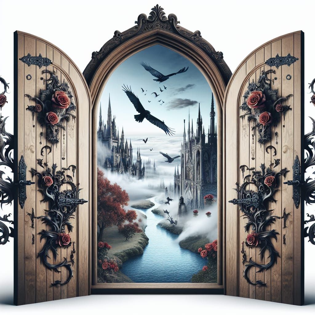 Mystical Doorway to Gothic Fantasy Realm