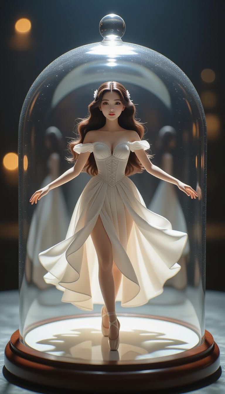 Korean Girl Dancing in Glass Dome