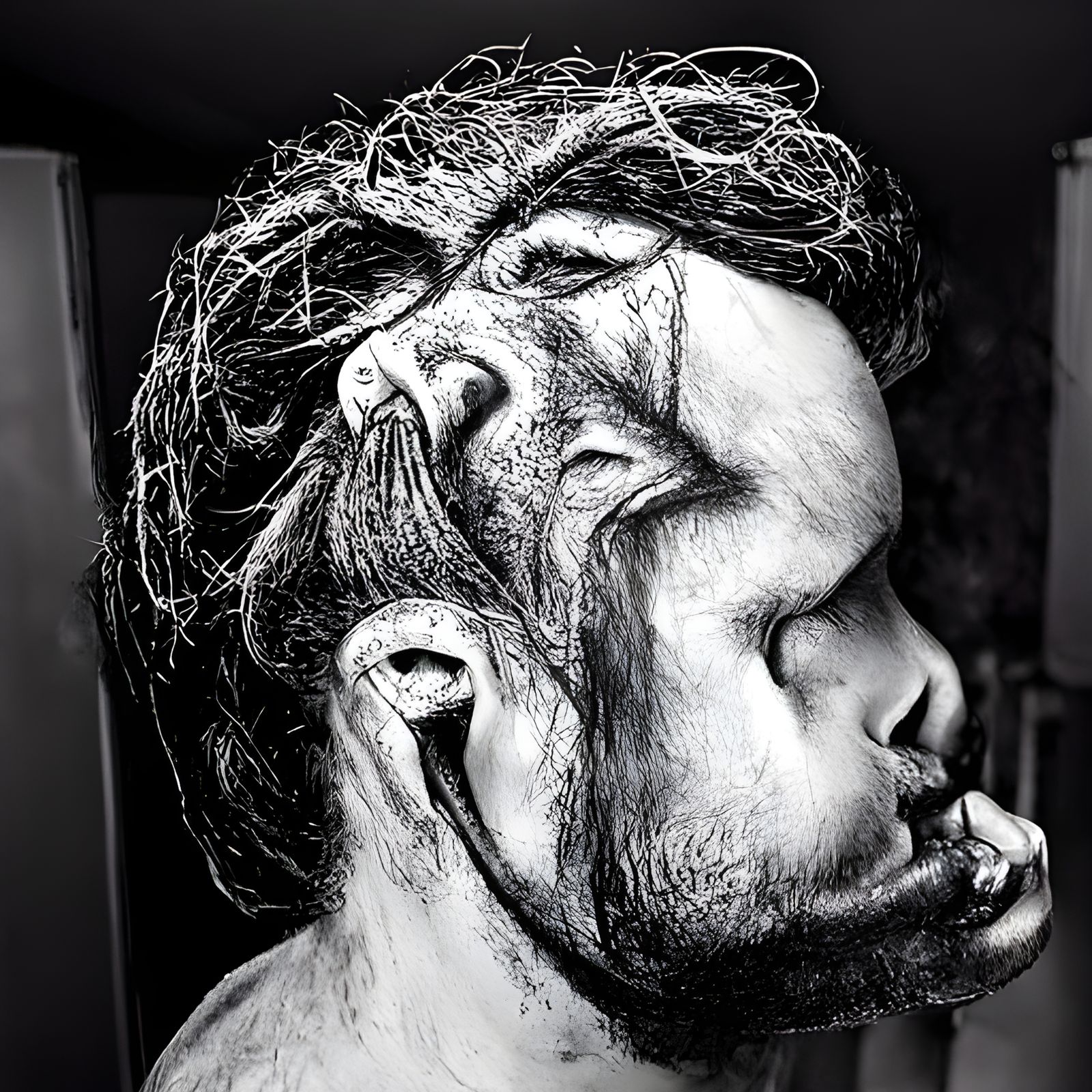 Hyperdetailed Charcoal Drawing