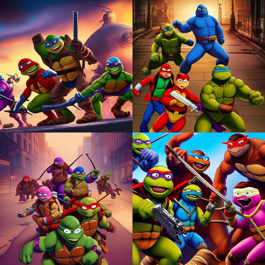 Epic Movie Poster Scene of Animated Characters