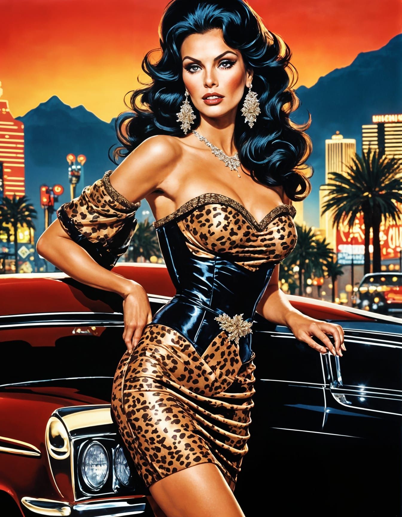 Vegas Showgirl at Sunset