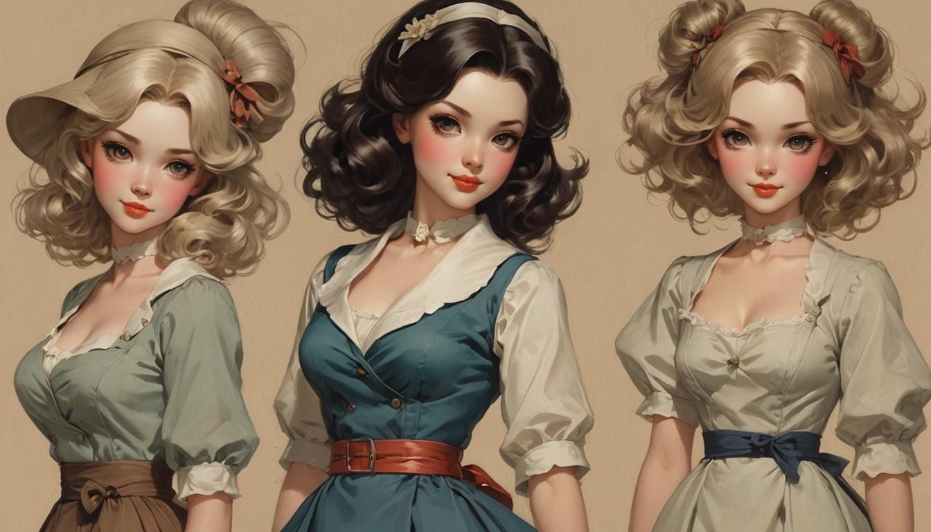 Beautiful Woman Doll in Anime Art Style