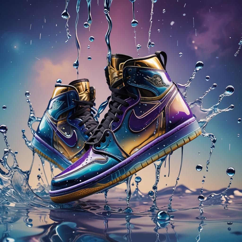 Air Jordan One Melting in Space: Surreal Digital Art