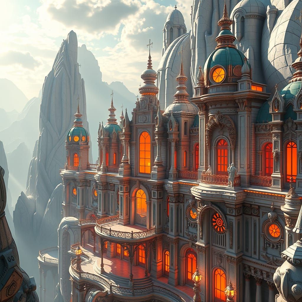 Marble City Glistens: Hyperrealistic Morning Light